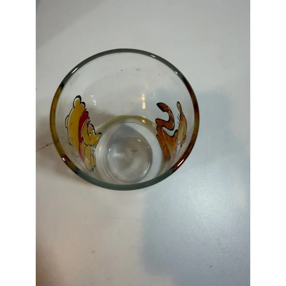 VINTAGE ANCHOR HOCKING DISNEY WINNIE THE POOH & TIGGER DRINKING GLASS